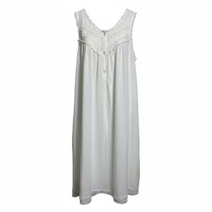 PRIAMO Womens White Sleeveless Lace Trimmed Nightgown Small Prairiecore